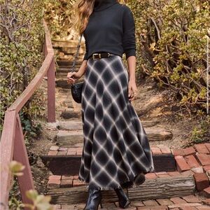 Vici Black and White Plaid Midi / Maxi Skirt
